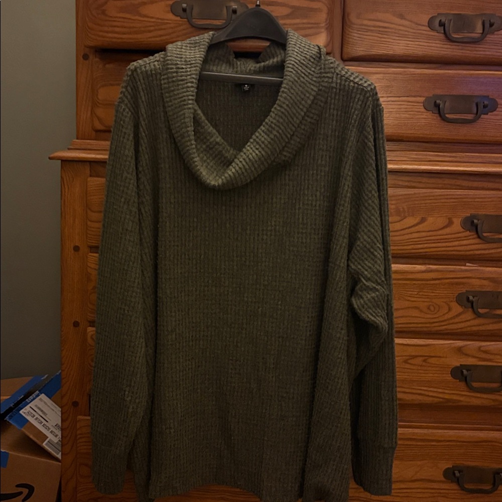Torrid Olive Ribbed Knit Sweater